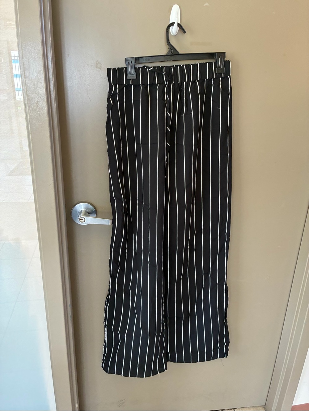 Fashion Nova Black Pinstripe Wide-Leg Pants
